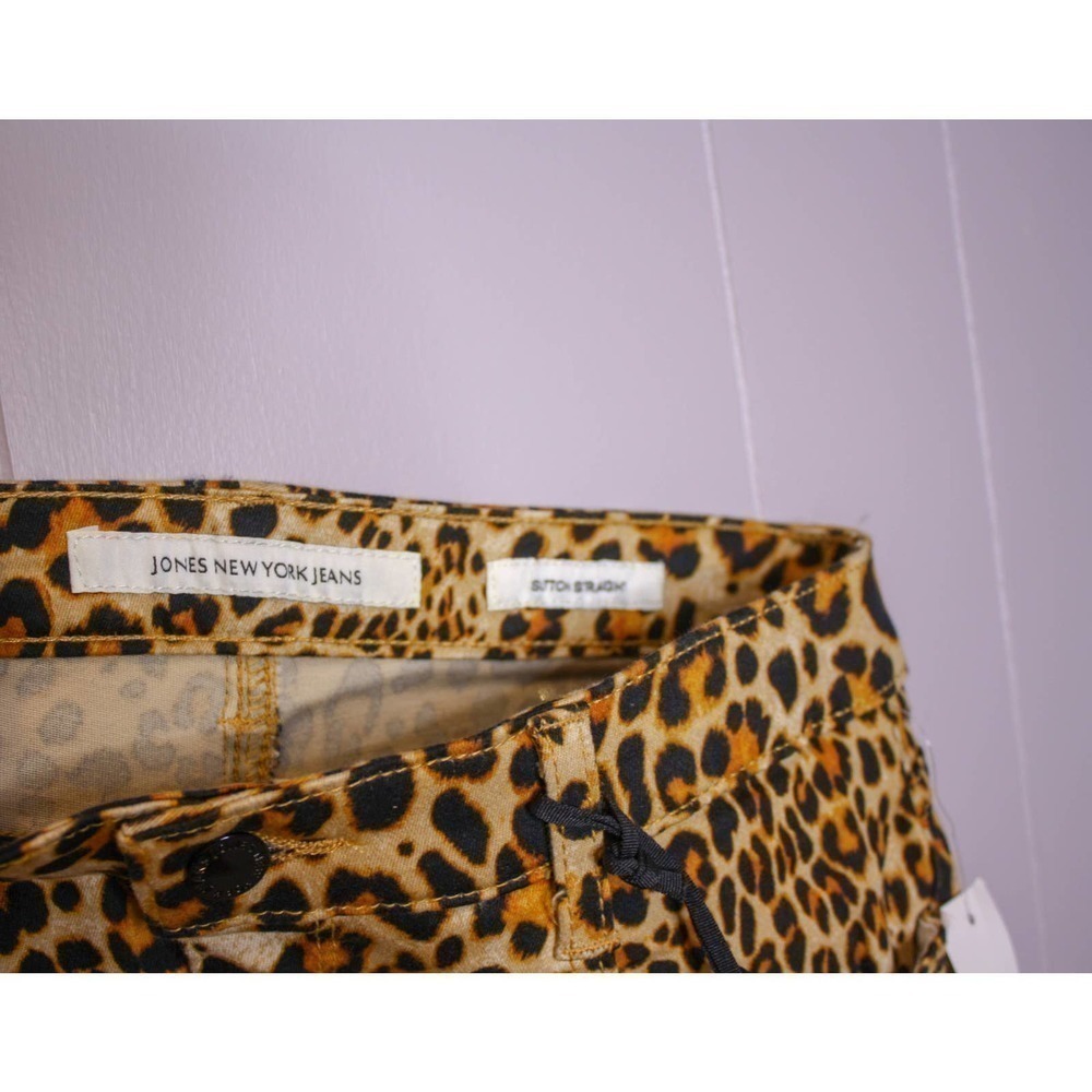NWT Jones New York Sutton Straight Pants Leopard Print Size 12 - Picture 3 of 3